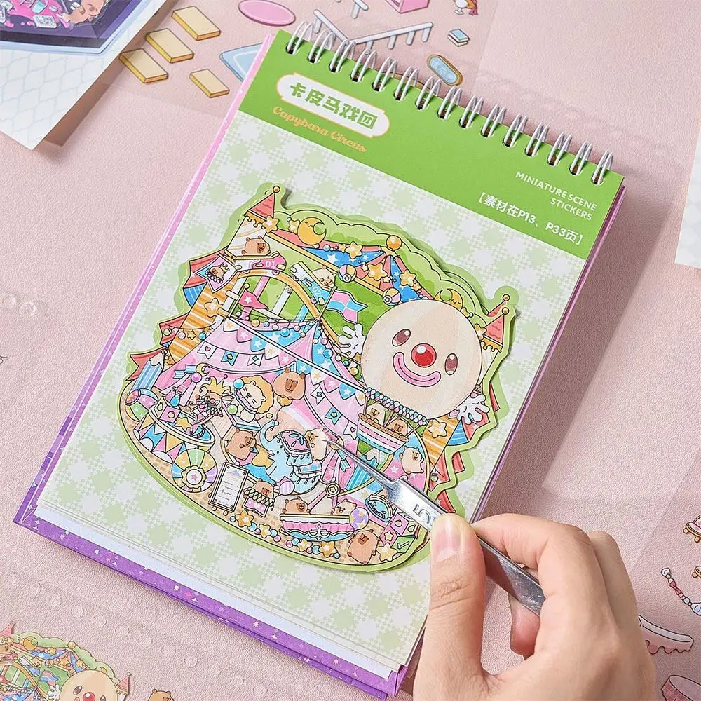 

Guinea Pig Town Miniature Landscape Sticker Collection PET Decompression 3D Landscape Sticker Visual Stacking DIY