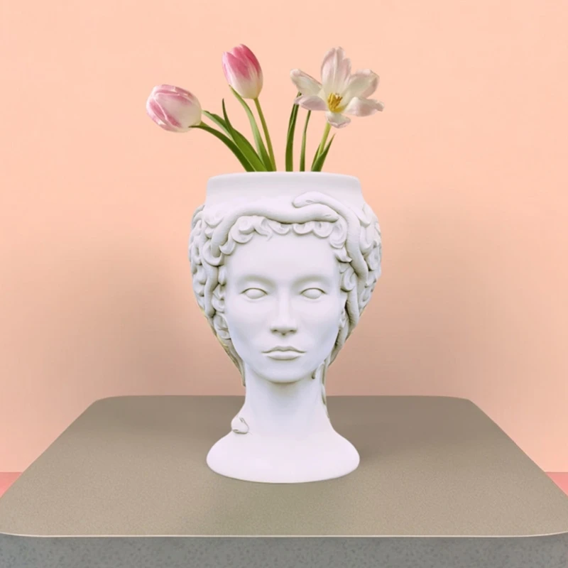 3D Lady Head Gypsum Silicone Mold Diy Succulents Concrete Flower Pot Vase Plaster Cement Clay Mold Holder Mold Dropship