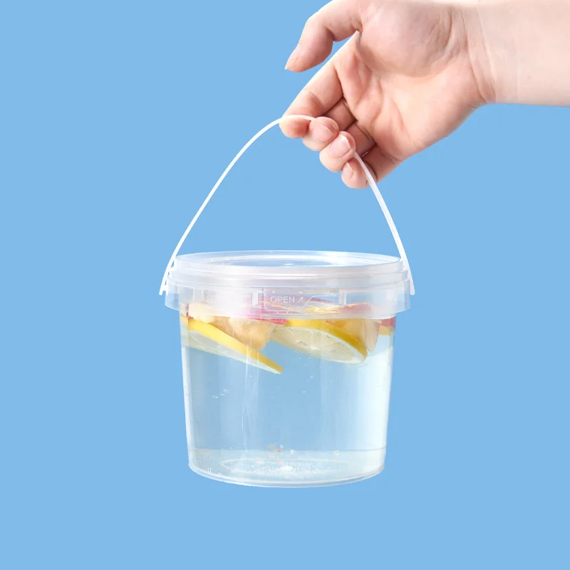 400 Pieces Honey Bucket 300ML/500ML Food Grade PP Handheld Lid Round Jar for Snack Dried Fruit Storage Honey Tank