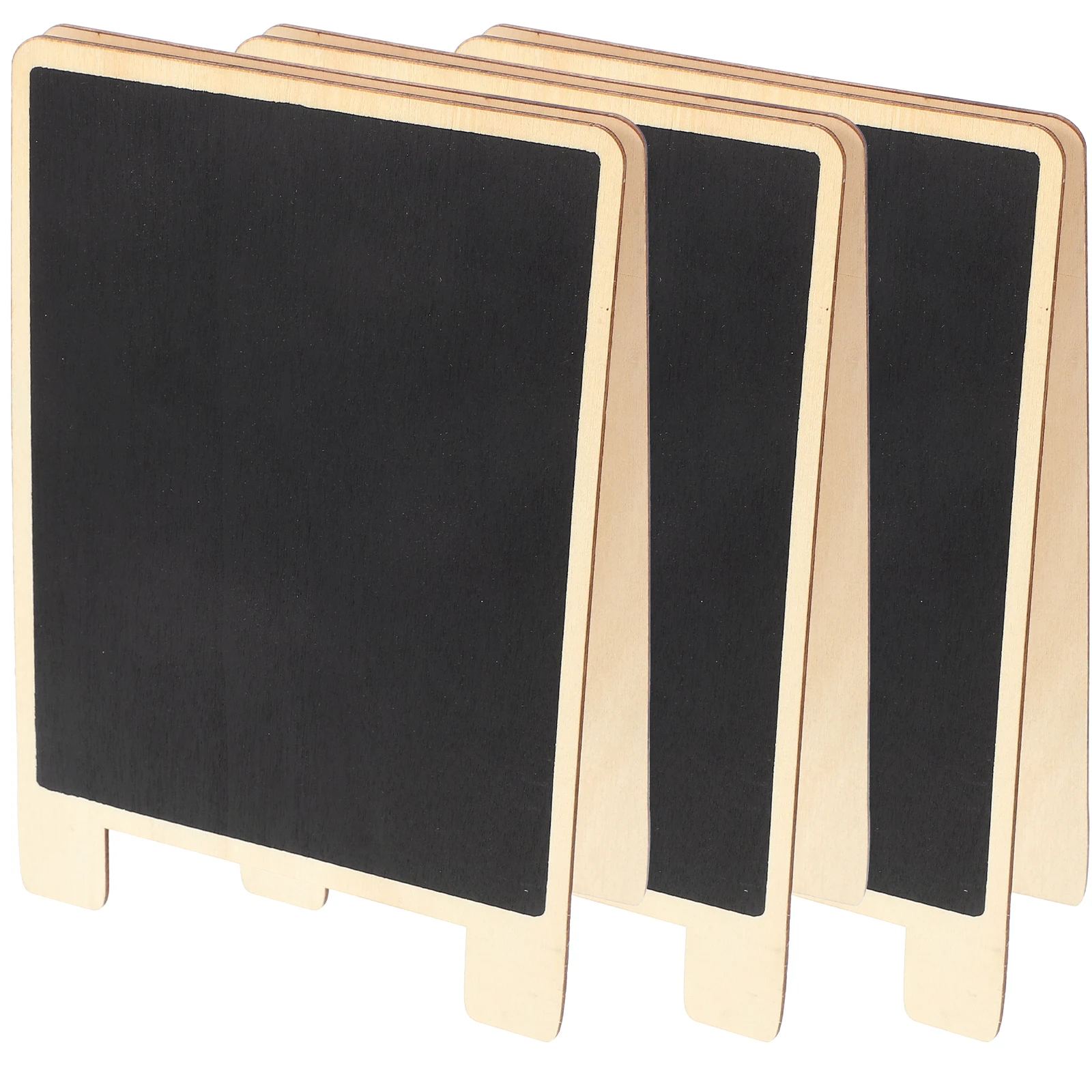 

3pcs Wooden Standing Writing Boards Double Sided Easy Clean Reusable Desktop Display Memo Boards