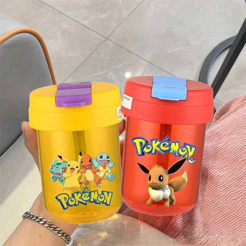 

Pokemon Portable Straw Water Cup Boys Girls Summer Mini Cold Coffee Cups Children Cartoon Plastic Water Cup Cute Water Bottle