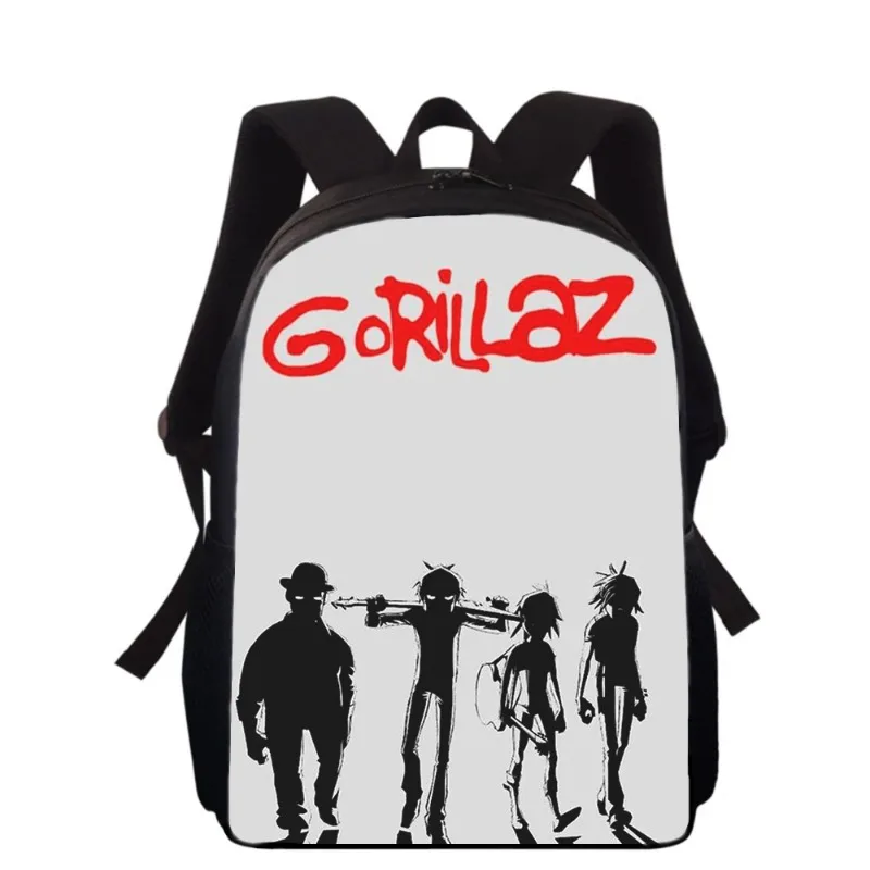 Детский рюкзак Gorillaz Band 16 дюймов с 3D принтом, сумки для начальной школы для мальчиков и девочек, рюкзак для студентов, школьные сумки для книг
