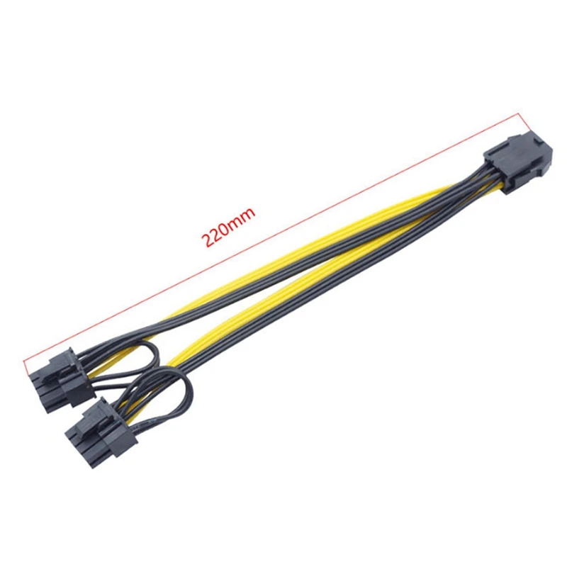 10 قطعة بطاقة الرسومات كابل الطاقة 6 دبوس أنثى إلى المزدوج 8 دبوس ذكر كابل محول 6 + 2 دبوس تمديد كابل لبطاقة الرسومات