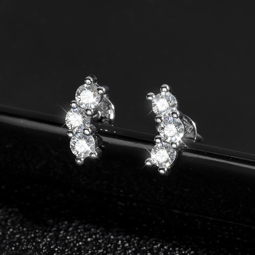

HORRIPAL High Quality 3mm Moissanite Stud Earrings for Women 925 Sterling Silver GRA Sparkling Wedding Party Fine Jewelry Gifts