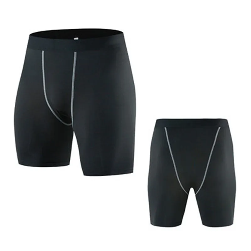 Men Sport Leggings Compression Shorts Cropped Pants Under Base Layer Boy Exercise Trousers Running Basketball Training Athletic