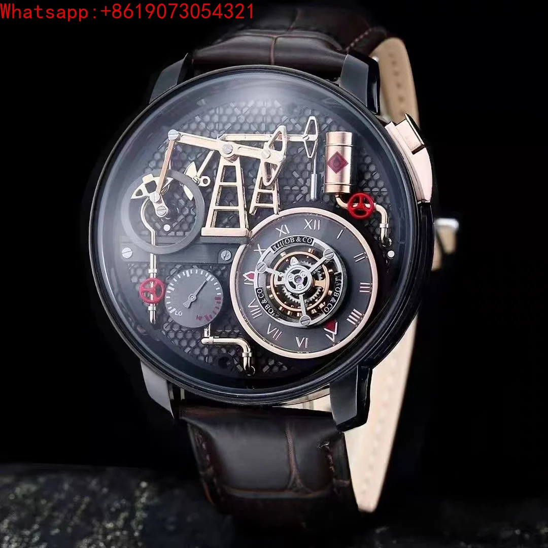 Customized 44mm oil well series watch male trend casual automatic personalized mechanical watch waterproof