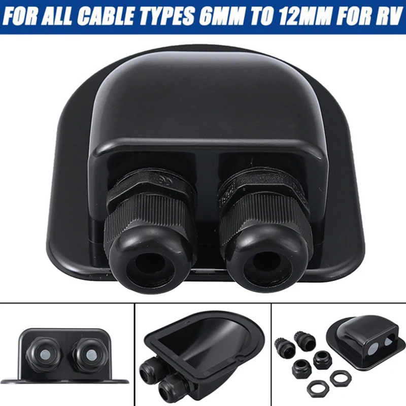 Double Wire Entry Gland Box Solar Panel Roof Wire Entry Gland Box Cable Motorhome Hole RV Yacht Car Accessories New