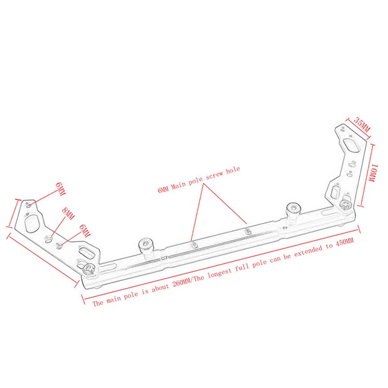 แฮนด์จับมัลติฟังก์ชั่นแบบปรับได้สำหรับมอเตอร์ไซค์ ยี่ห้อ Universal Motorcycle Strengthen CNC พร้อมที่ยึดโทรศัพท์ GPS สีทอง/ดำ