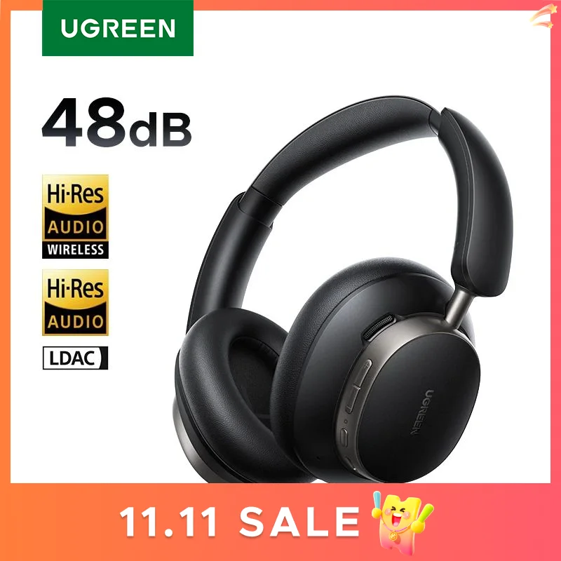UGREEN Studio Pro 48dB ANC Wireless Headphones Over Ear Bluetooth Earphones Active Noise Cancellation Hi-Res LDAC 120h Playtime