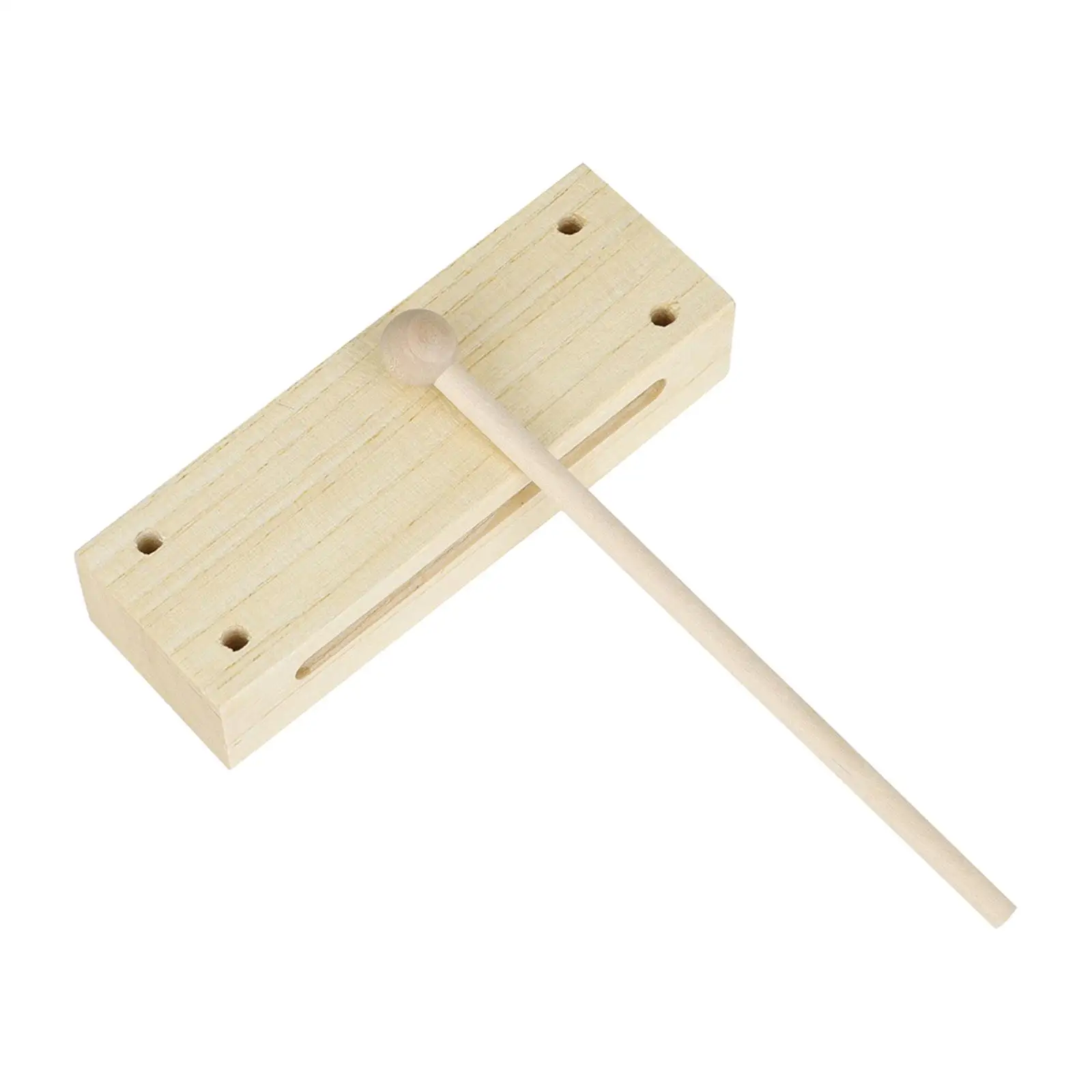 Solid Hardwood Wood Rhythm Block with Drumstick, Practical Wooden Percussion