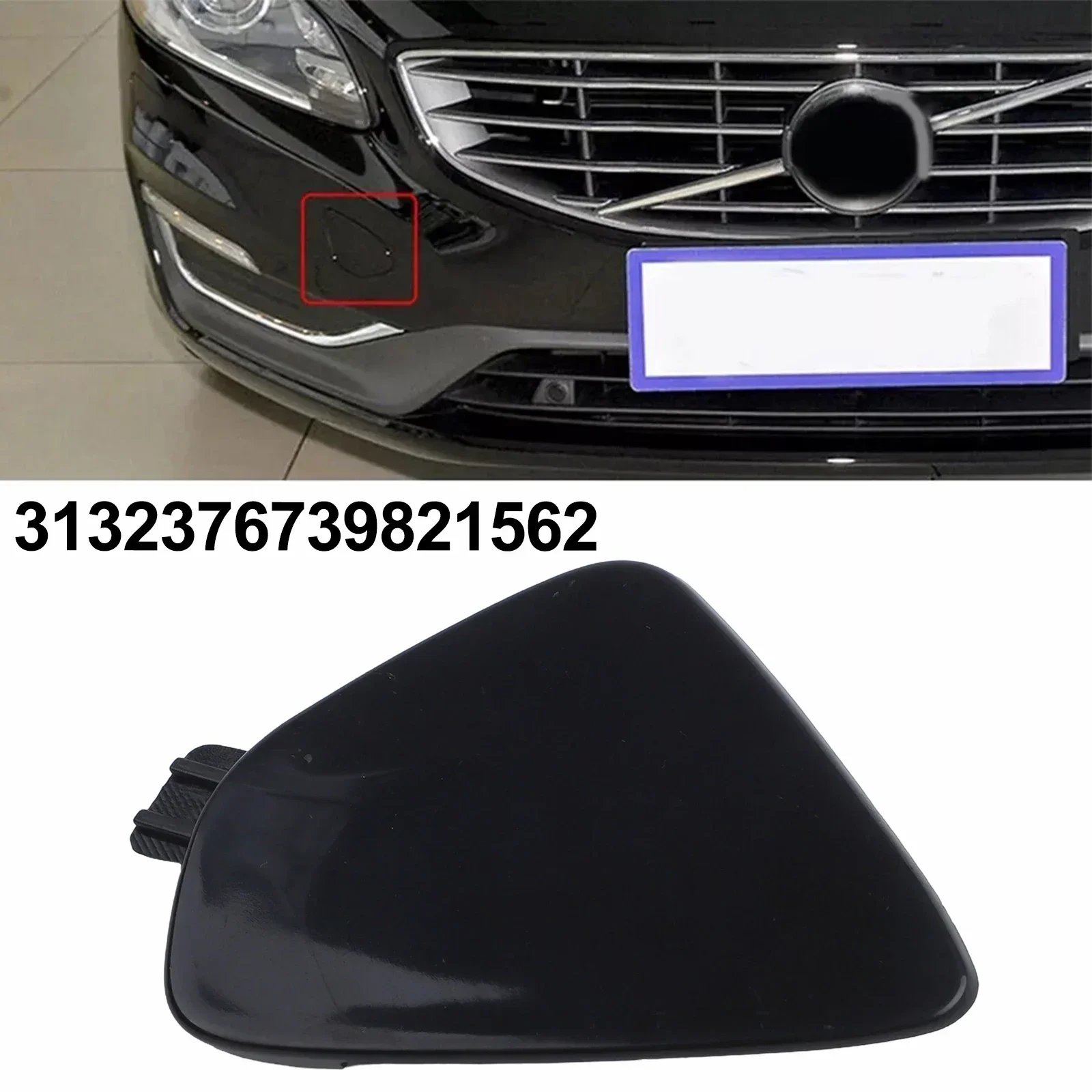 

Car Front Bumper Tow Hook Cover Cap Trailer Hauling Eye Lid For Volvo XC60 2014-2017 39821562, 31323767