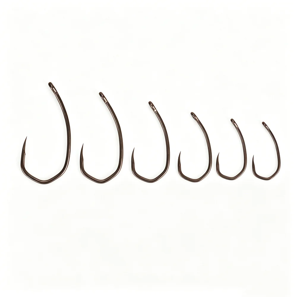 Hirisi 8042 100 Stück PTFE-beschichtete Angelhaken aus Hochkarbon-Edelstahl Rostfrei Scharfe Spitze mit Öse für Angelzubehör – Detail 6