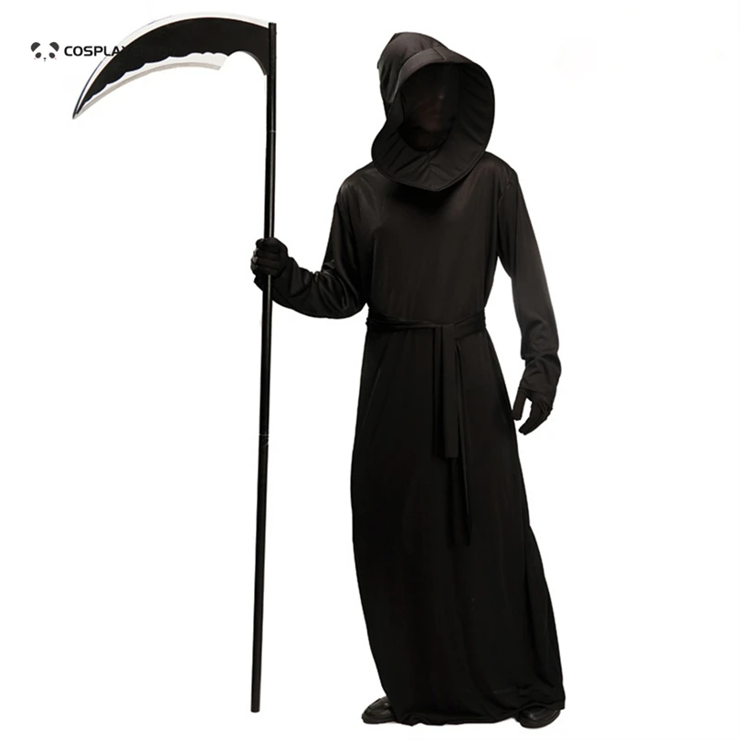 Black Demon Ghost Festival sickle monster role-playing costume Death God stage performance costume Halloween ance Props Clothing