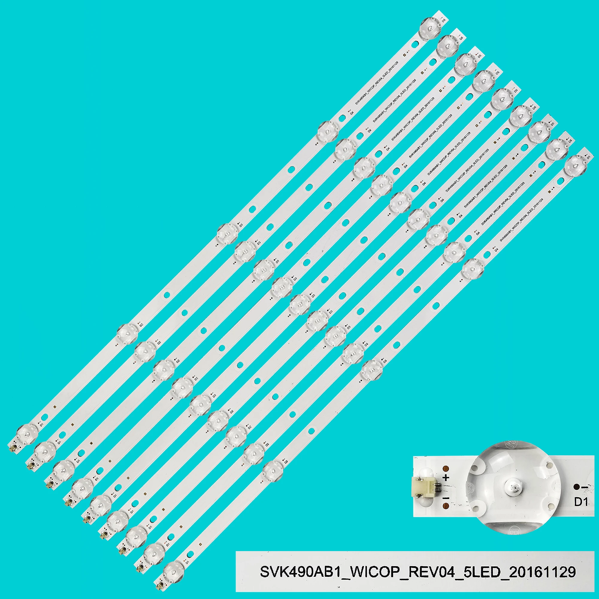 1/5/10 Kit 5 lampade striscia LED per SVK490AB1_WICOP_Rev04_5LED_20161129 49C310X