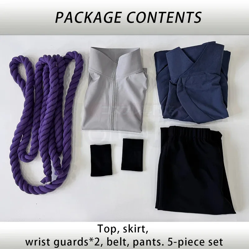 Kostum Cosplay Anime Uchiha Sasuke Atasan Celana Sabuk Cos Hadiah Konvensi Versi Dewasa Uniseks ir;l5