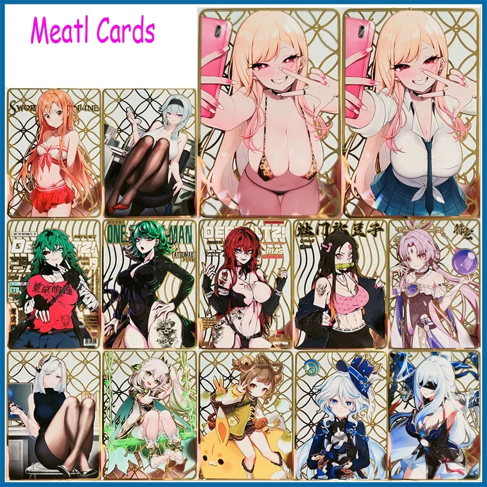 Glossy Metal Card Anime Goddess Story DIY ACG EVA Marin Ayanami Rei Boys Games Collectible Cards Christmas Birthday Gifts