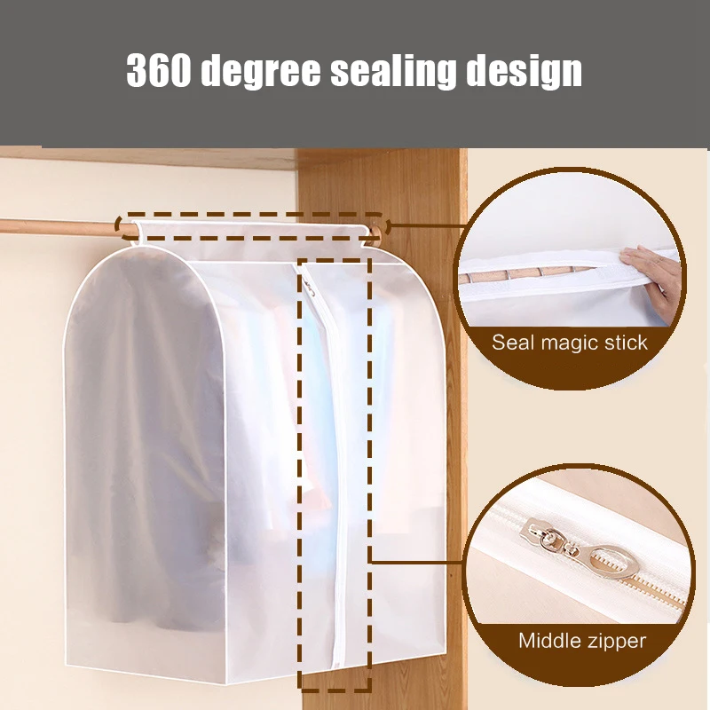 New Clothes Hanging Dust Cover Dress Suit Coat Transparent Storage Bag Case Organizer Wardrobe Dress Clothing Hanging Dust Cover