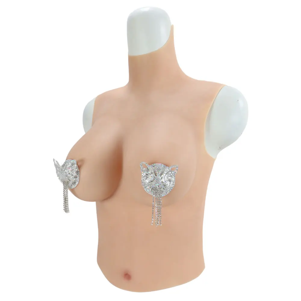 Realistic Silicone Breast Forms Half Body Breastplate C/D/G/H Cup  for Crossdresser Transgender Drag Queen Fake Boobs Huge Tits