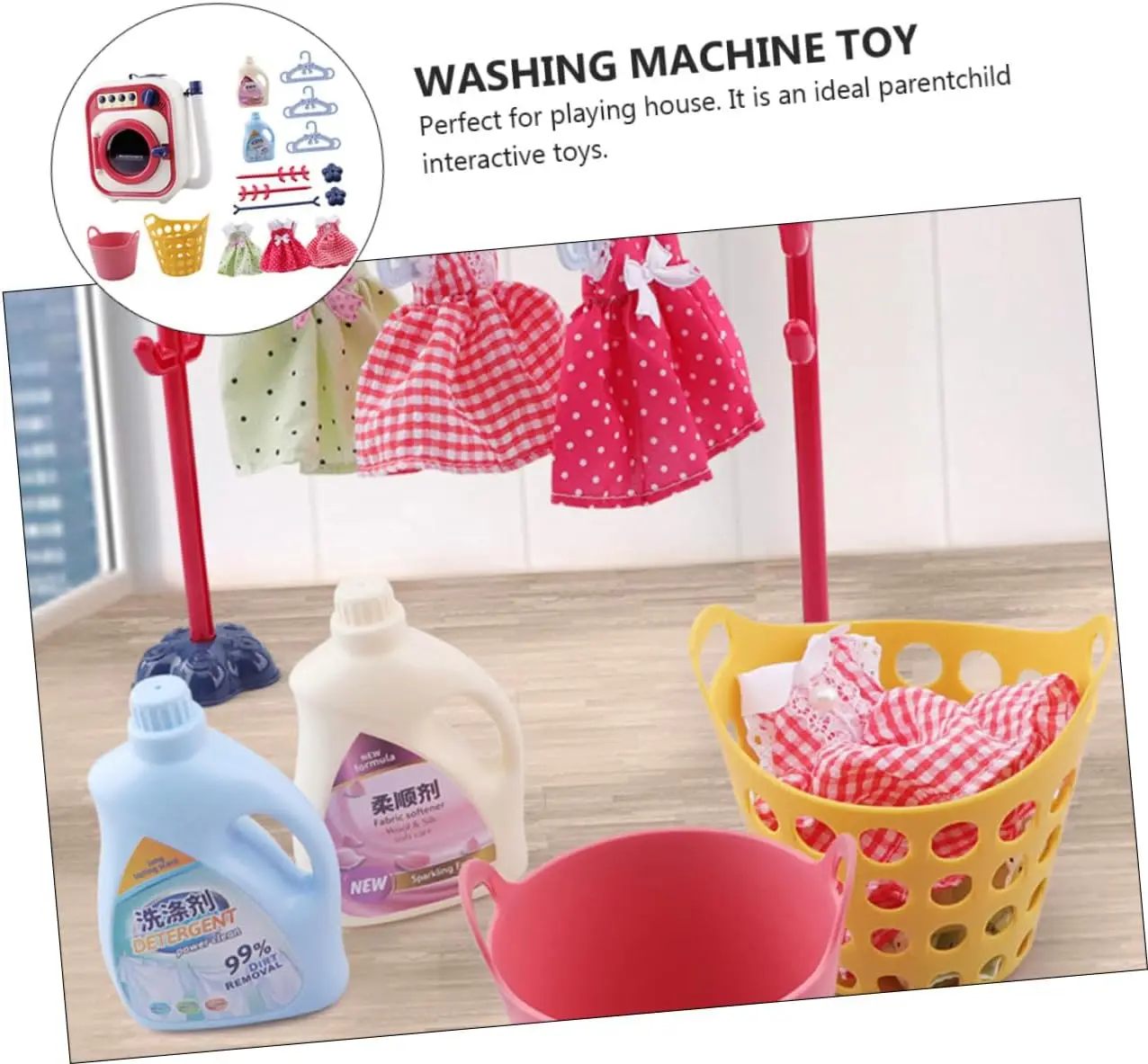 Kids Washing Machine Toy Pretend Play House Mini Simulation Electric Toys Girl toy birthday gift