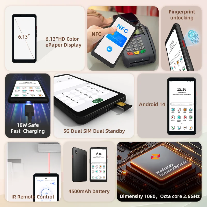 Bigme HiBreak Pro Color E-ink E-Book Reader, 6.13