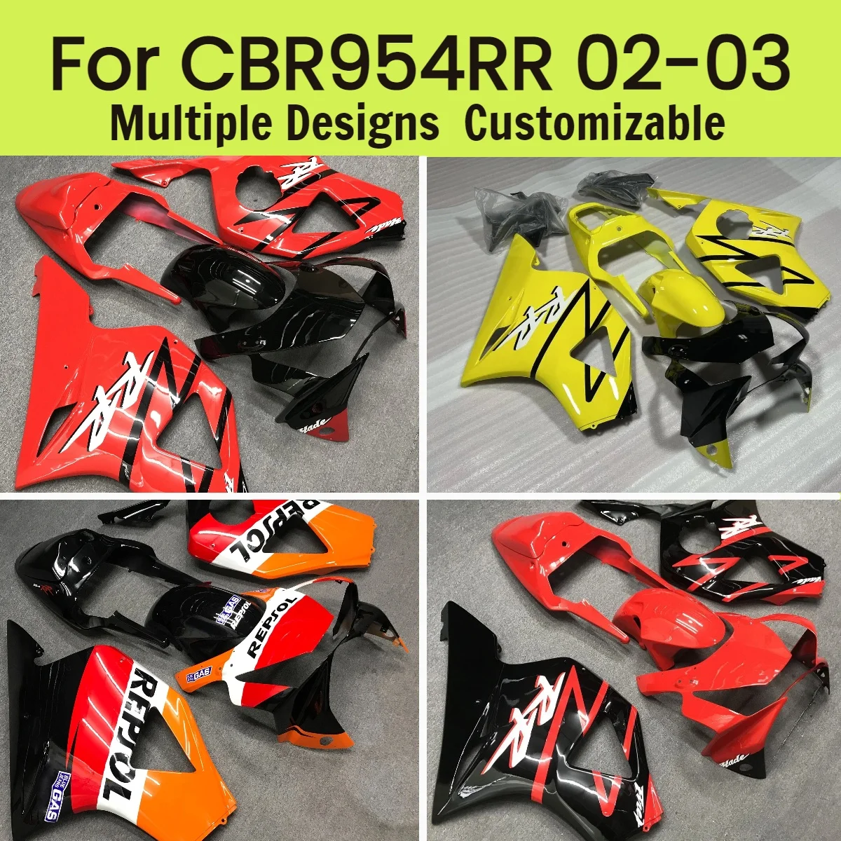 

Комплект обтекателей для мотоцикла Honda CBR954RR 2002-2003, набор деталей кузова