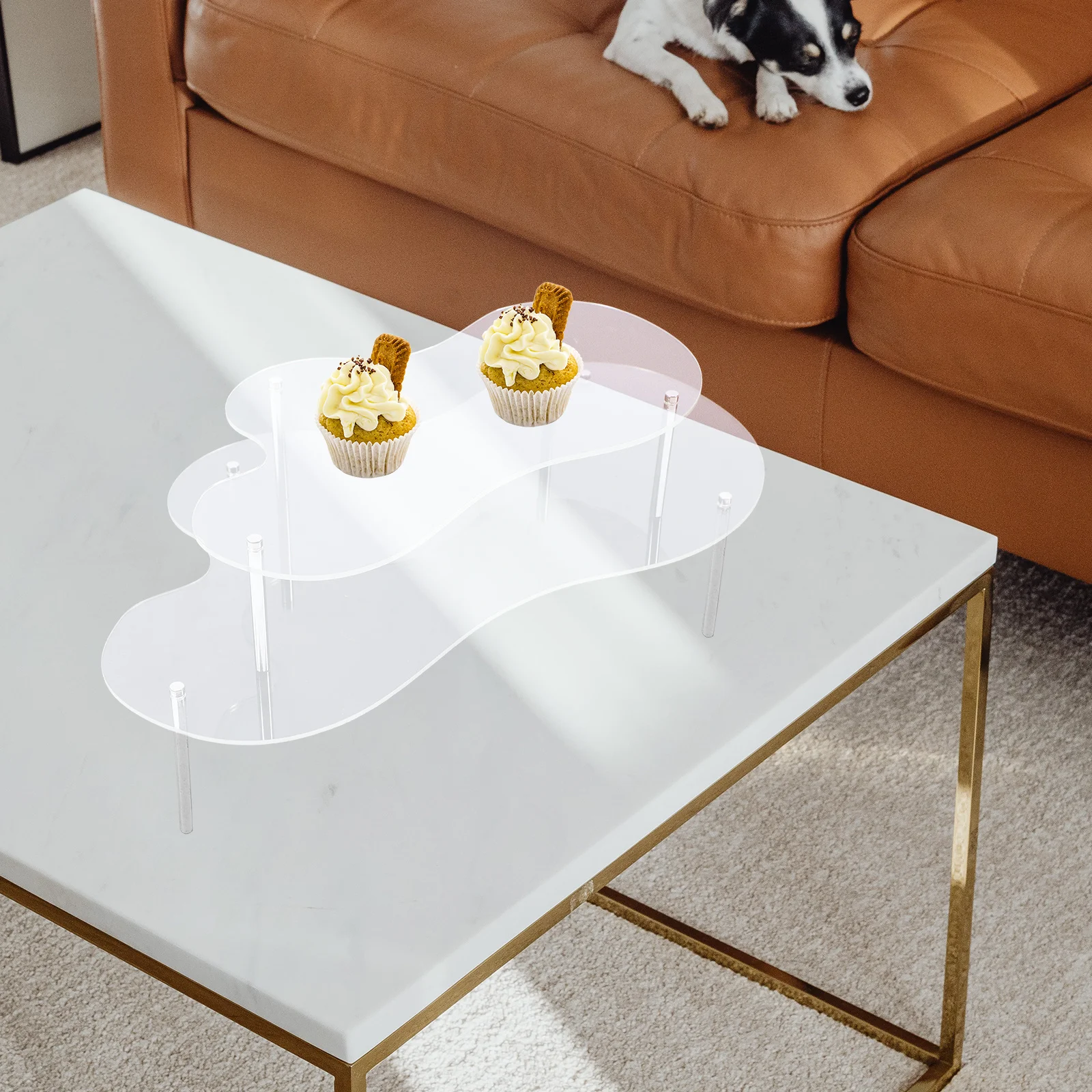 

1Set Acrylic Cake Stand Display Rack Sturdy Clear Cupcake Holder for Wedding Birthday Party Dessert Table Display