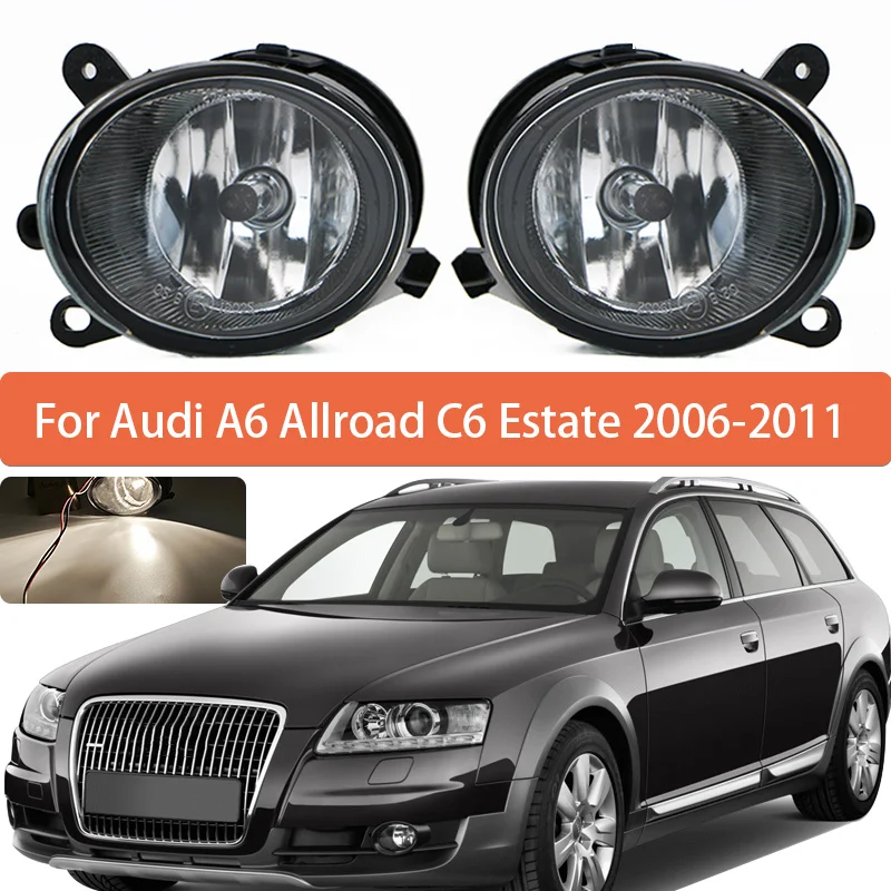 Pair Left&Right Fog Lamp For Audi A6 Allroad C6 Estate 2006 2007 2008 2009 2010 2011 Front Bumper Anti Fog Light 4F0941699