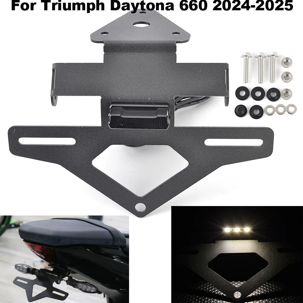 

Daytona660 Motorcycle License Plate Bracket Holder with Plate Light For Triumph Daytona 660 2024-2025