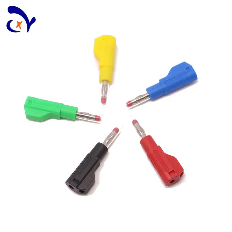 8PCS 25.450 Amass 4mm safety nickel-plated banana plug retractable clear sheath stackable plugs