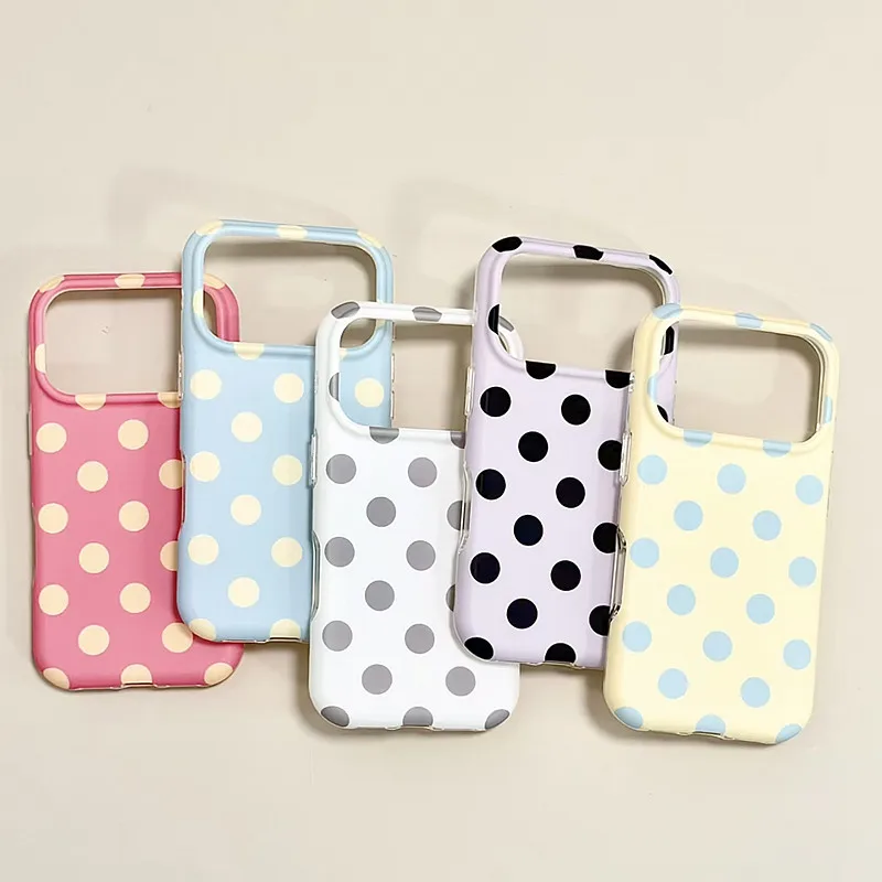 Modische, bunte, runde Punkte, mattes IMD-TPU-Design, Schutzhülle für iPhone 15, 16, 17, 18 Pro Max. – Detail 11