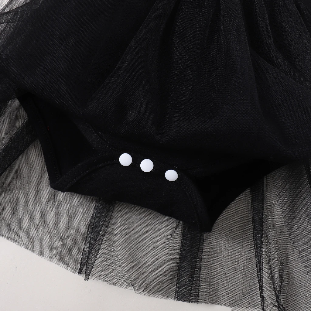 0-18 Months Newborn Baby Girl Romper Dress Sleeveless Black Lace Dress with Headband 2PCS Costume Infant Baby Girl Jumpsuit