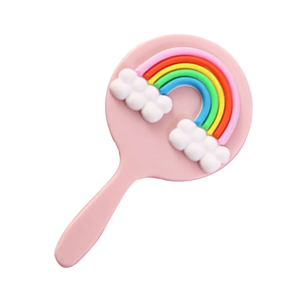 مرآة مكياج محمولة باليد، حجم صغير للسفر، مرآة بلاستيكية خفيفة الوزن للنساء، أداة تجميل محمولة أنيقة #1