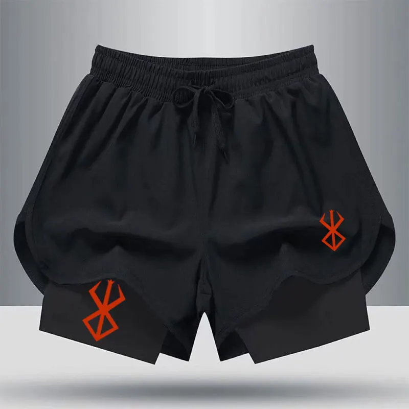 

Men Sports Muscle Fitness New Printing Shorts Quickly Drying Breathable Three Quarter Brother Pants Elastic Weight Sweatpants