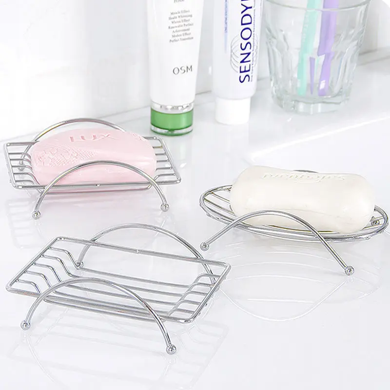100pcs Square Oval Stainless Steel Soap Holder Drain Dish Tray Fashion Brief Home Bathroom Accessories 0 sold