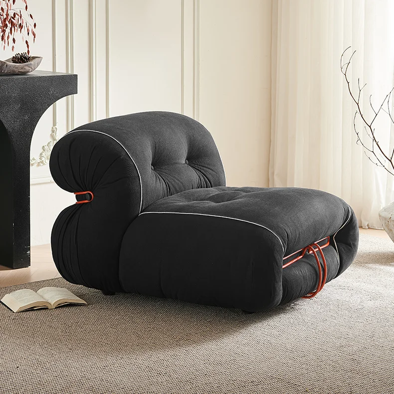 أريكة فرس النهر الفاخرة بمقعدين إيطالية بسيطة وحديثة من القماش كرسي الترفيه لغرفة النوم المنزلية استخدام الأريكة الكسولة المعاصرة #5