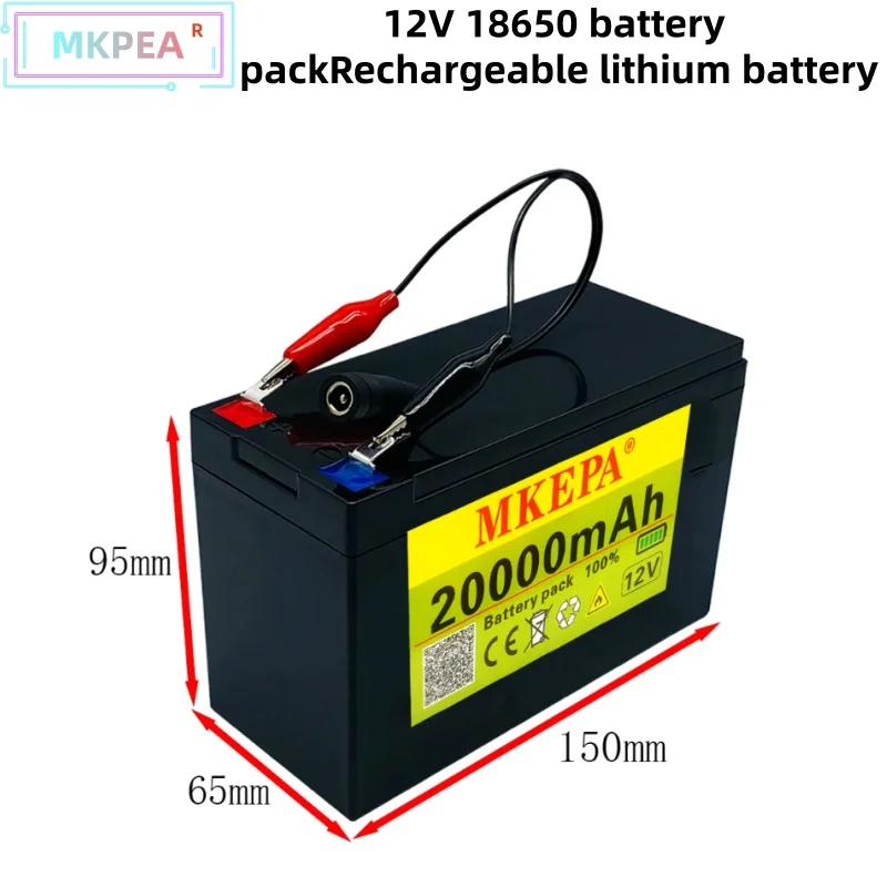 حزمة بطارية ليثيوم 12 فولت 20 أمبير 18650، مع 20 أمبير BMS، مناسبة لرش سيارات لعبة الأطفال والسيارات الكهربائية والطاقة الشمسية جاهزة للاستخدام #2