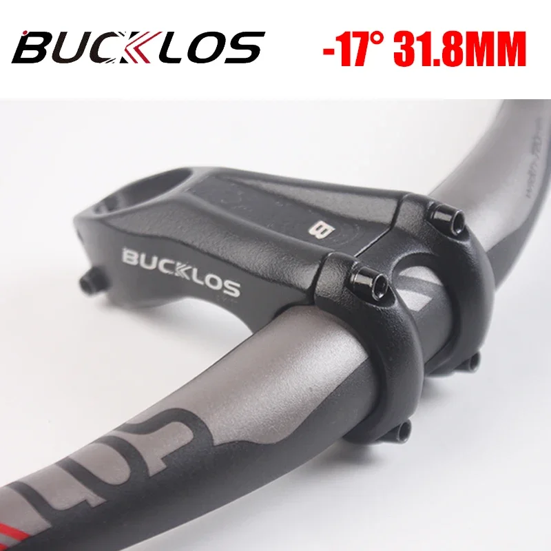 BUCKLOS 31.8mm Bicycle Stem 17 Degrees MTB Road Bike Stem High-strength Aluminium Alloy Handlebar Short Stem Cycling Parts