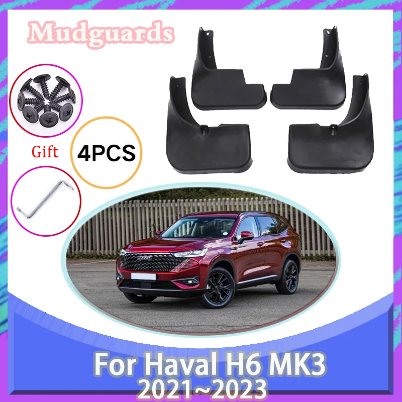 

Car Mudguards Fit For Great Wall Haval H6 MK3 2021~2024 Antifreeze Flaps Mudflaps Splash Guards Wheels Fenders Auto Accessories