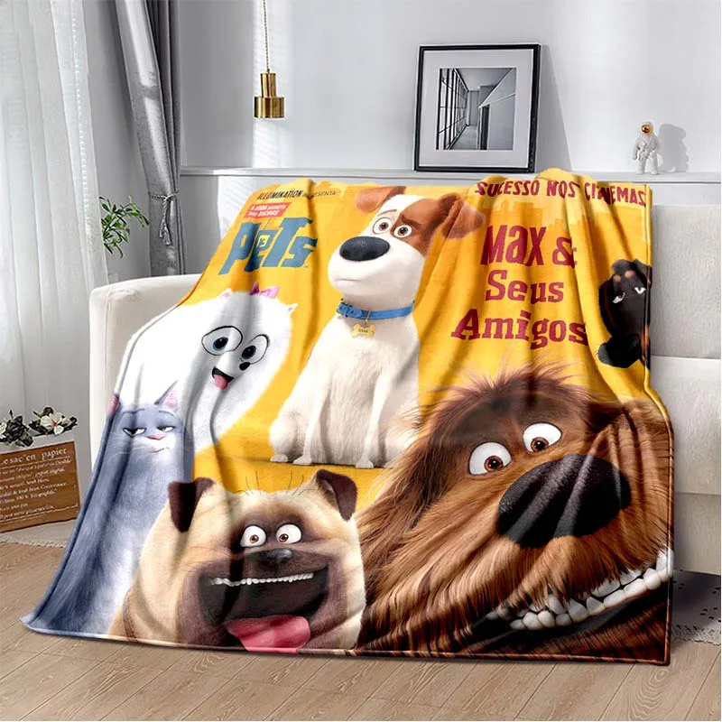 3D cartoon anime T-The Secret Life of Pets flannel blanket sofa bed living room bedroom adult children gift blanket car blanket