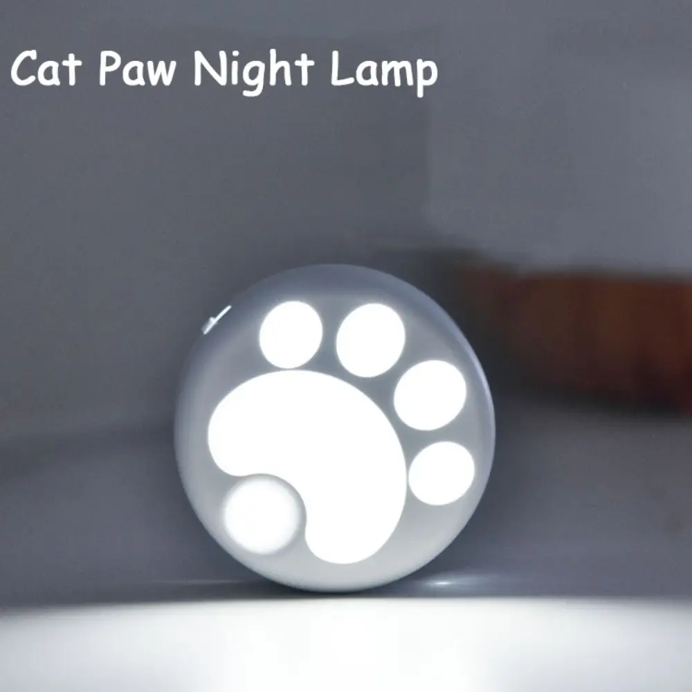 

With Motion Sensor Cat Paw Night Lamp Punch Free Magnetic Attraction Wireless LED Light USB Rechargeable Intelligent