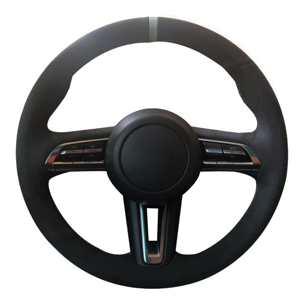 

Braid Car Steering Wheel Cover Anti-Slip Anti-Slip Suede Leather For Mazda CX-30 CX30 Mazda 3 Axela 2019 2020 Car Accessories