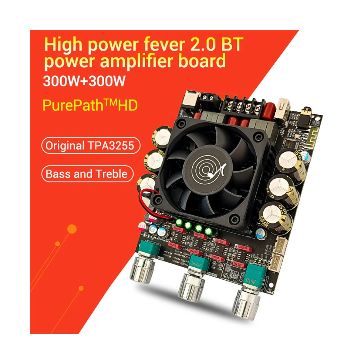 -3002T Bluetooth Digital Power Amplifier Board 300WX2 2.0 Channel Stereo HiFi Preamplifier TPA3225 Subwoofer-A