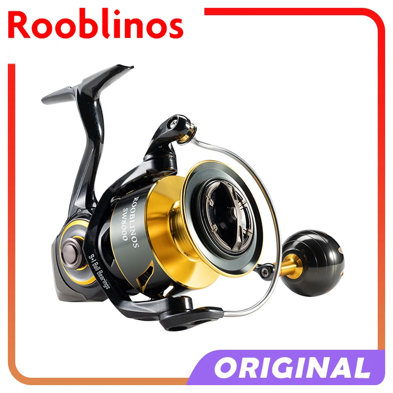 Rooblinos SW Spinning Reel, Fishing Reels, Fishing Reels, Saltwater or Freshwater, 5.0:1, 9 + 1 BB, Max Drag 12kg