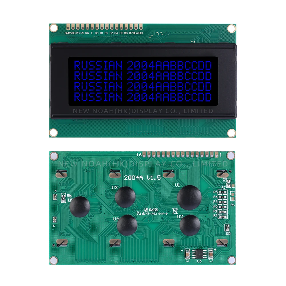 Russian BTN Black Film Blue 2004A 3.3V Character LCD Module 4*20 4X20 Support Customized Language ST7066U Spot Module 98*60MM