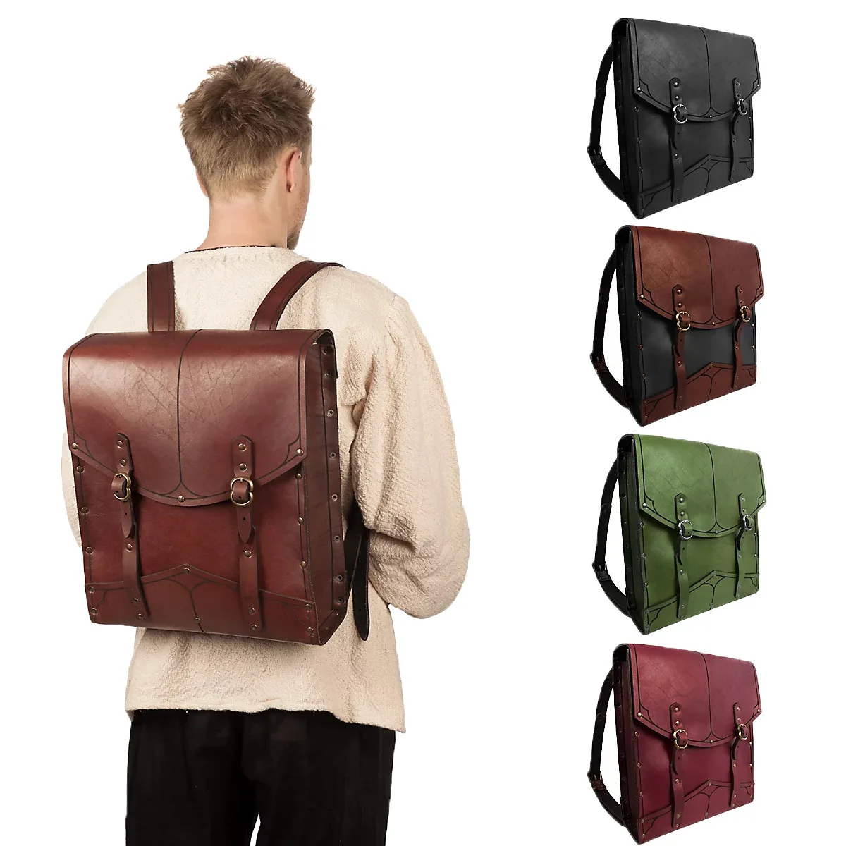 

2025 New Men's Backpack Retro Luxury Fashion Style Medieval Retro Renaissance Men Traveler Backpack