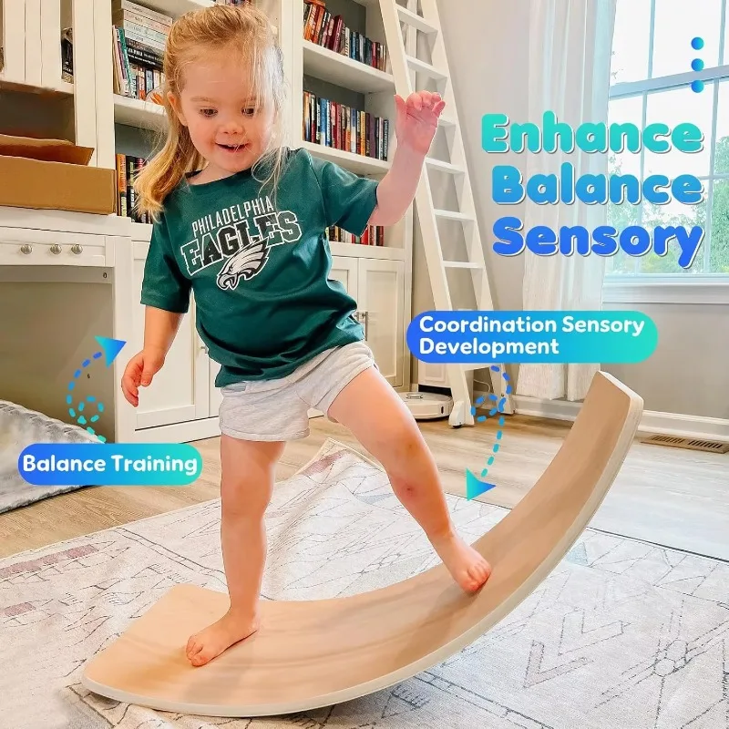 YTYINHot Sale Children's Wooden Sensory Integration Training Balance Board Exercise Yoga Bending Board Sports & Entertainment Pr