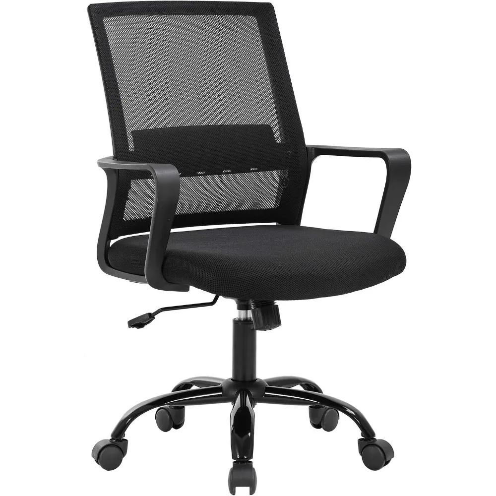 Chaise de Bureau Ergonomique à Roulettes avec Support Lombaire, pour Ordinateur