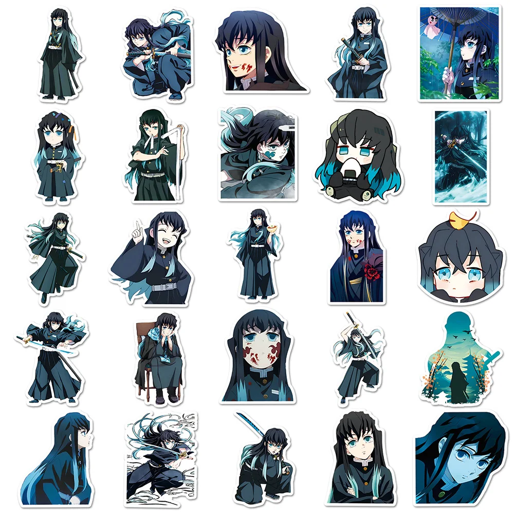 10/30/50pcs Demon Slayer Tokitou Muichirou Anime Stickers Cool Cartoon Decals Giraffiti Toys DIY Skateboard Phone Fridge Kid Toy