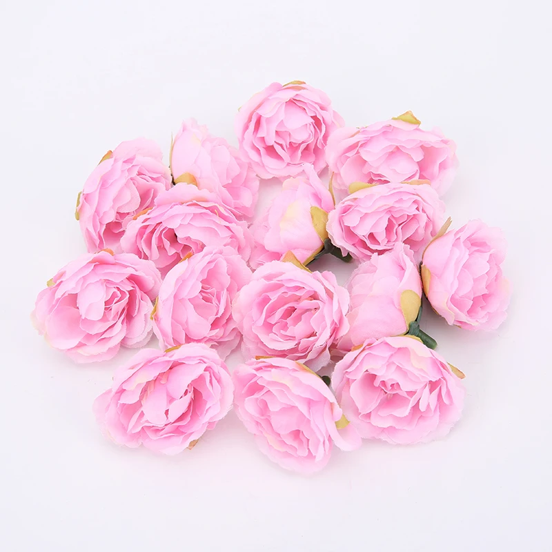 10/20PCS Peony Head Artificial Flowers 4CM Silk Flower For Wedding Decoration Home Room Decor Scrapbook DIY Craft Fake Flowers image 4
