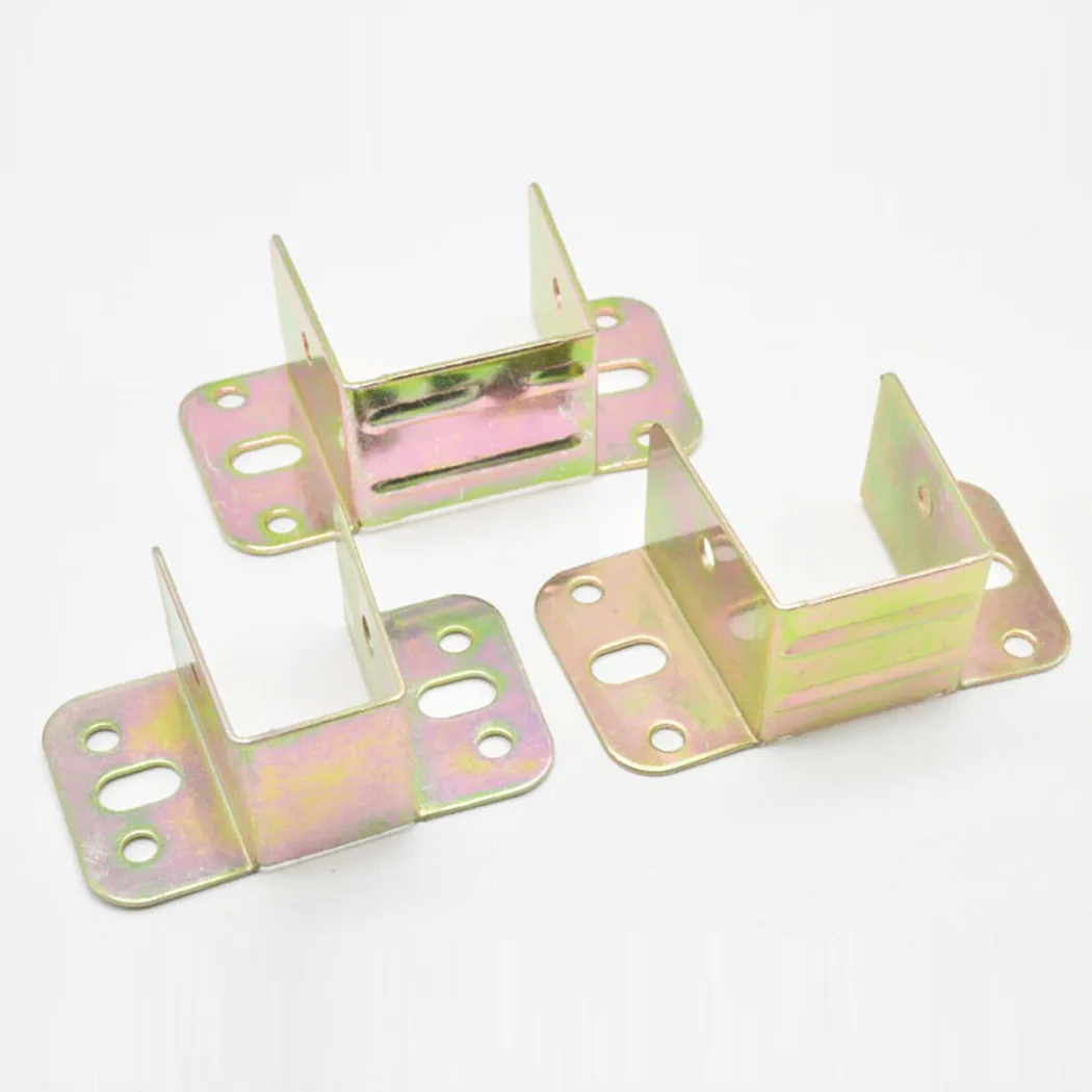 Brackets Connector Fittings Fixings Headboard Iron Sturdy Metal U Shaped 2Pcs Accessories Black Centre Support